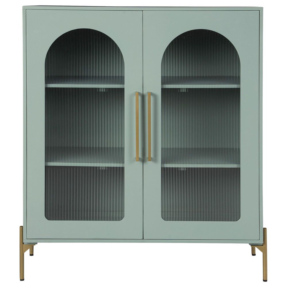 Ashley Adwen Accent Cabinet in Light Green and Gold, , large