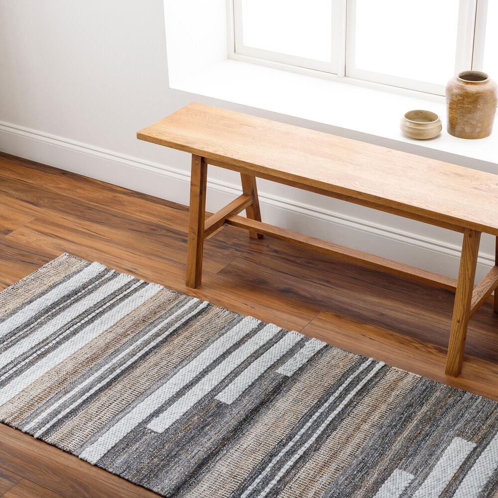 Surya Azalea 2&#39;6&quot; x 8&#39; Black, Taupe, White and Brown Runner, , large
