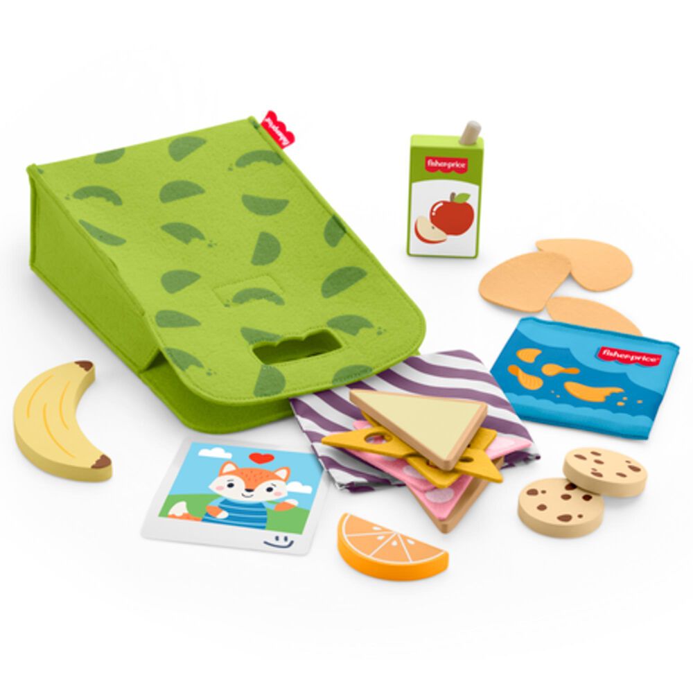 Fisher Price 18-Piece Wooden Pack and Snack Lunch, , large