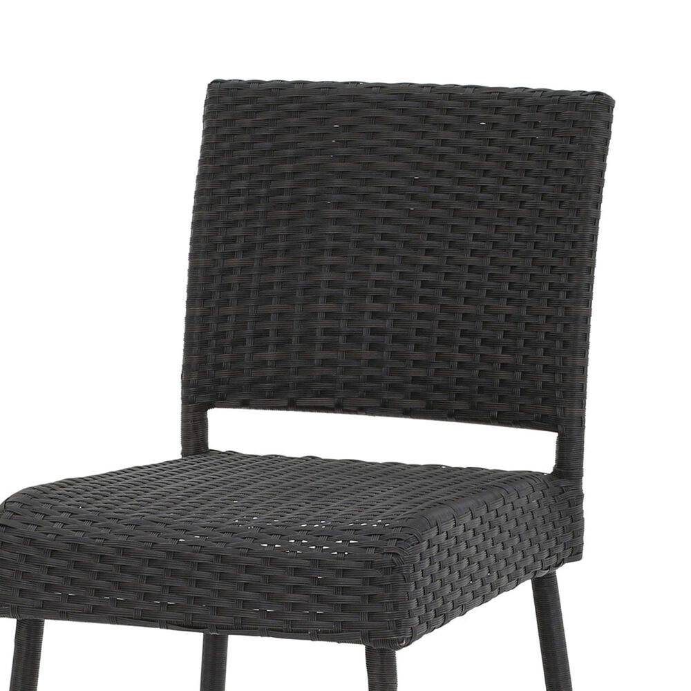 Hearth and Haven Outdoor Rattan Armless Barstool in Dark Brown (Set of 2), , large
