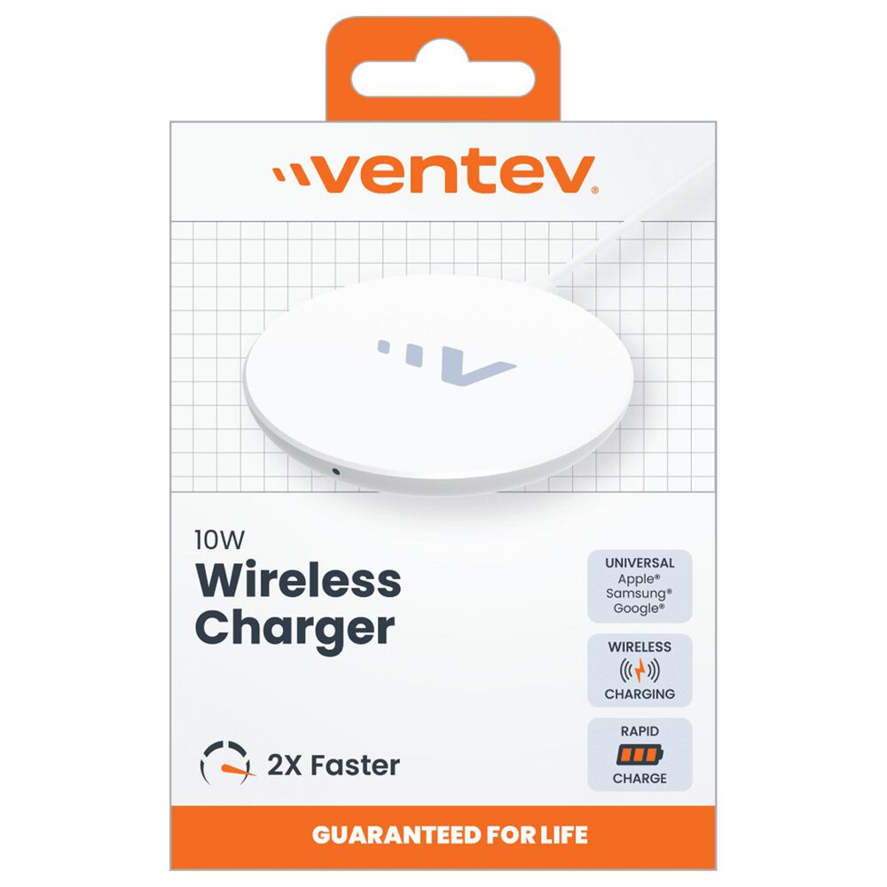 Ventev 10W Wireless Pad Fast Track in White, , large