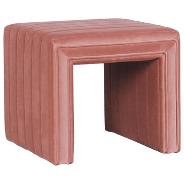 Kinfine Square Ottoman in Blush Velvet, , large