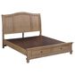 Riva Ridge Oxford Queen Sleigh Storage Bed with Two Nightstands in Tan with USB Ports, , large