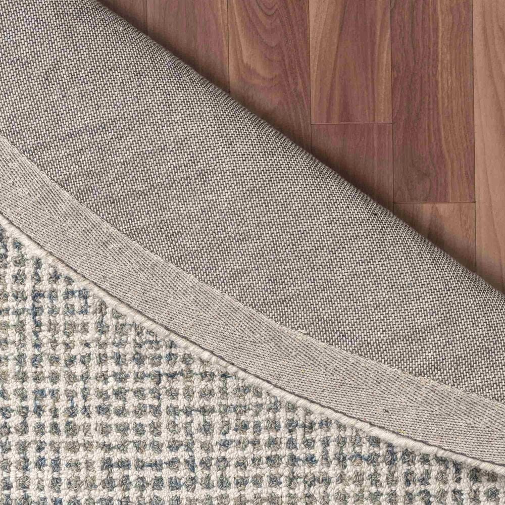 L&amp;R Resources Criss Cross Ivory and Stone Blue 6&#39; Round Area Rug, , large