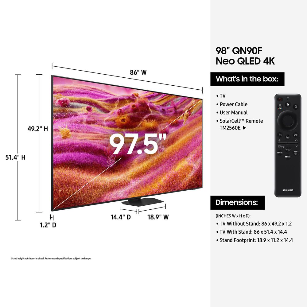 Samsung 98&quot; Class QN90F Neo QLED 4K Vision AI in Tital Black - Smart TV, , large