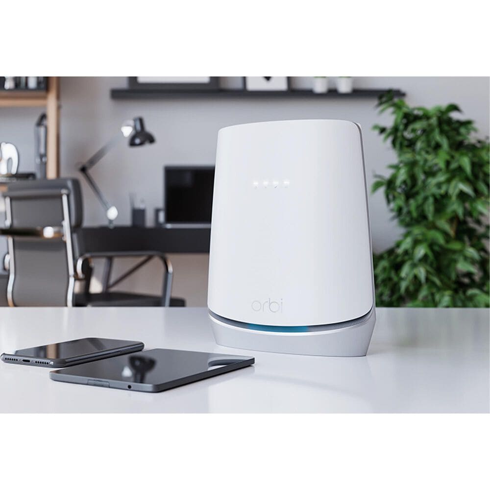 NETGEAR Orbi Tri-Band Wi-Fi System with Built-In Cable Modem Router and Satellite in White, , large