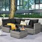 HOMLUX 5-Piece Patio Conversation Set with Grey Wicker in Black, , large