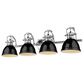 Golden Lighting Duncan 4-Light Bath Vanity with Black Shade in Chrome, , large