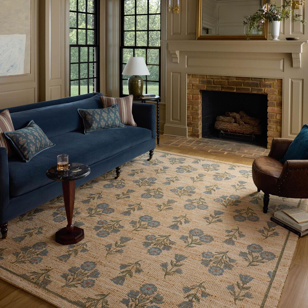 Chris Loves Julia x Loloi Rue Moss and Blue 5' x 7'6" Area Rug, , large