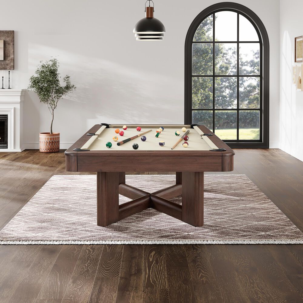 Imperial Ashford 8' Pool Table in Dark Walnut Finish and Khaki Felt Cloth , , large