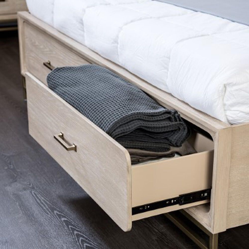 Furniture of America Sandnes King Platform Bed in Light Oak and Bronze, , large