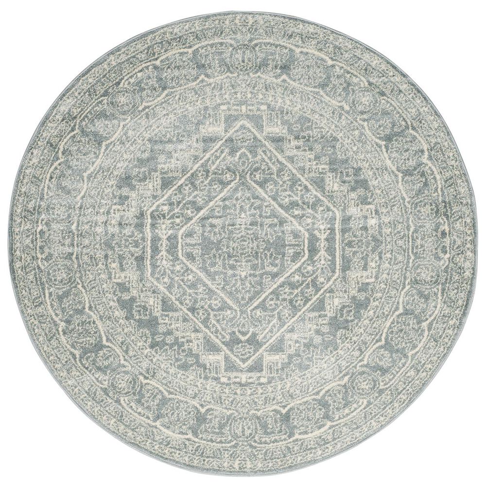 Safavieh Adirondack ADR108T-6R 6&#39; x 6&#39;  Slate/Ivory Round Rug, , large