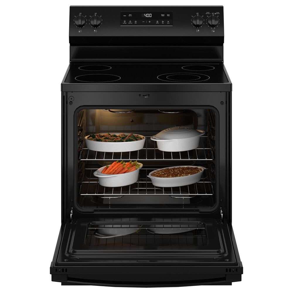 GE Appliances 30&quot; Freestanding Electric Range with Steam Clean in Black, , large