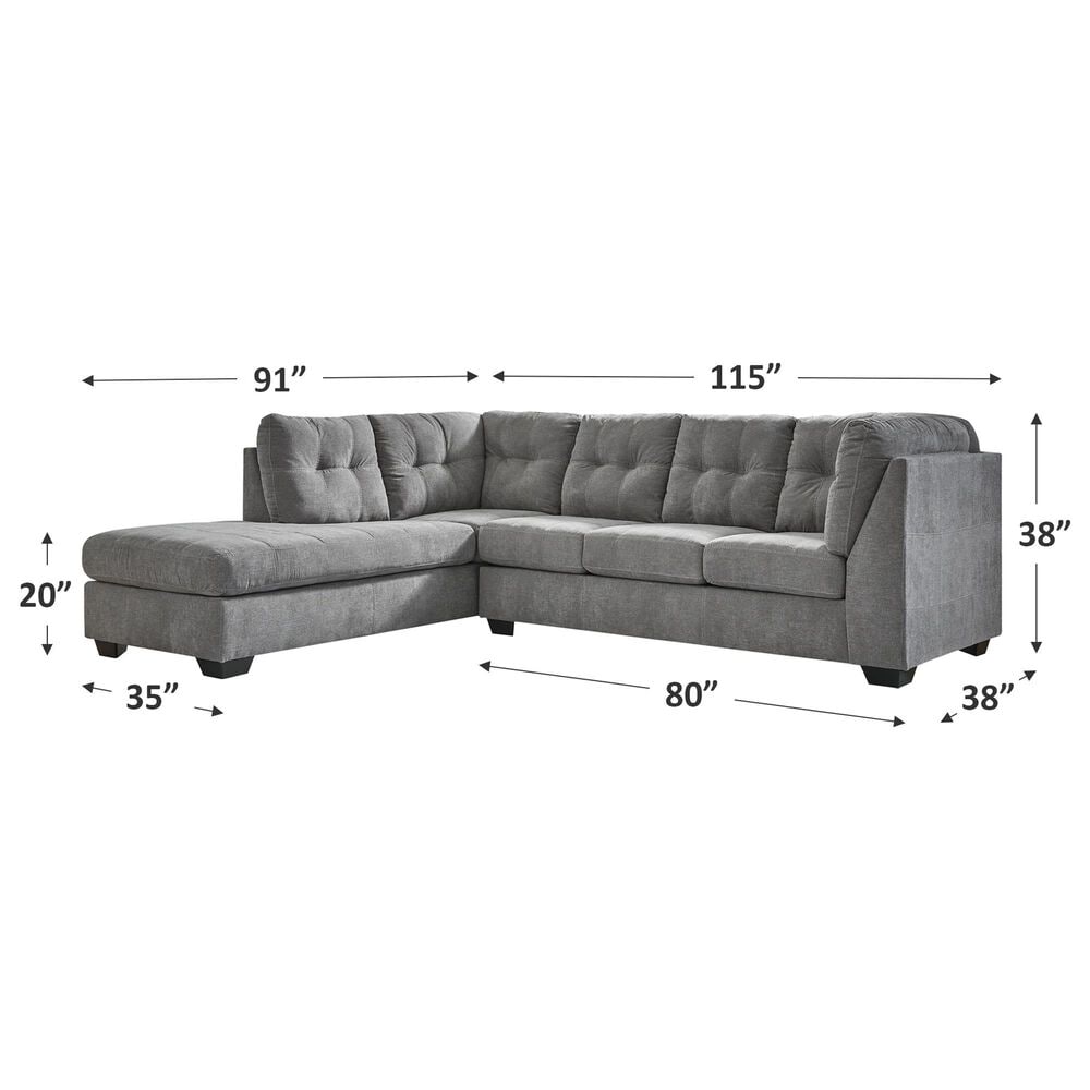 Ashley Marleton 2-Piece Left Facing Sectional with Chaise in Gray, , large