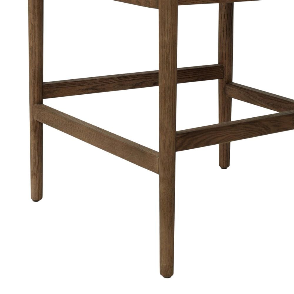 Four Hands Jazelle Counter Stool with Taupe Shearling Upholstery in Tan Oak, , large