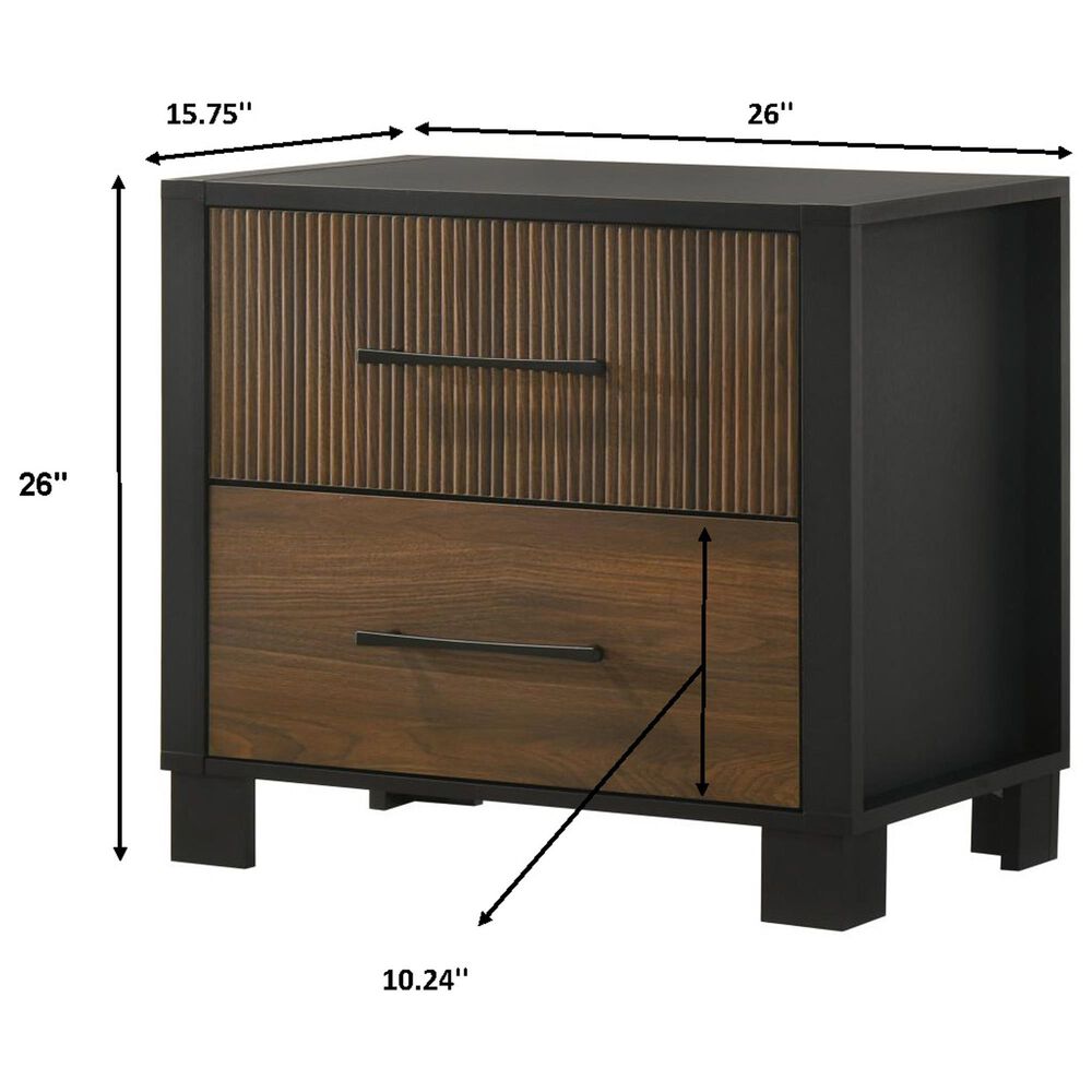 Crown Mark Nemy 3 Piece King LED Panel Bedroom Set in Brown, , large