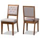 Baxton Studio Gideon Side Chair with Grey Cushion in Walnut Brown (Set of 2), , large