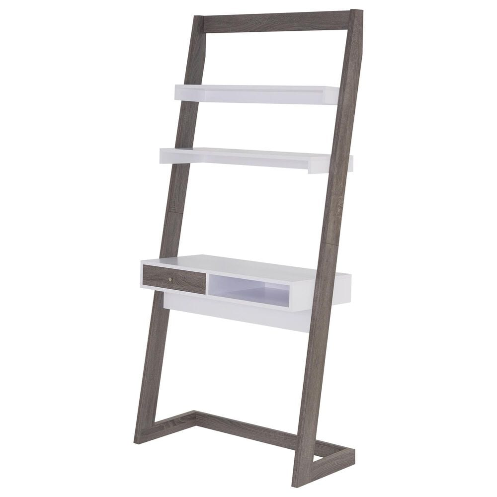 Furniture of America Terrell Ladder Desk in Dark Gray/White, , large