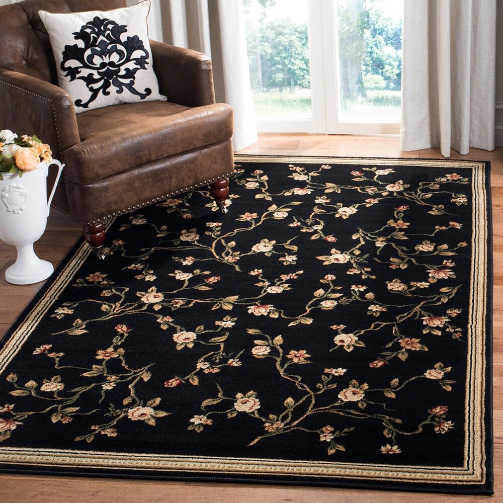Safavieh Lyndhurst 8&#39; x 11&#39; Black and Green Area Rug, , large