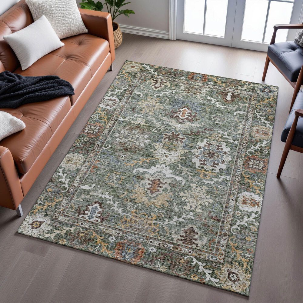 Dalyn Rug Company Silk Road Basil, Chocolate, Ivory, Gold, Copper, Blue and Mocha 8&#39; x 10&#39; Area Rug, , large