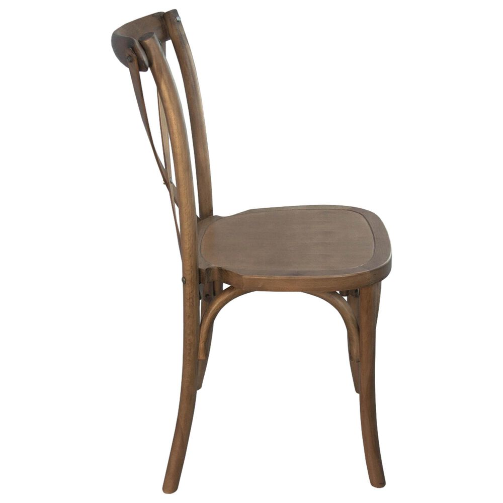 Flash Furniture Advantage XBack Dining Side Chair in Light Brown NFM