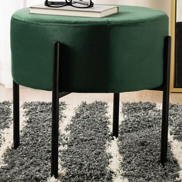 Safavieh Libson Round Ottoman in Malachite Green, , large