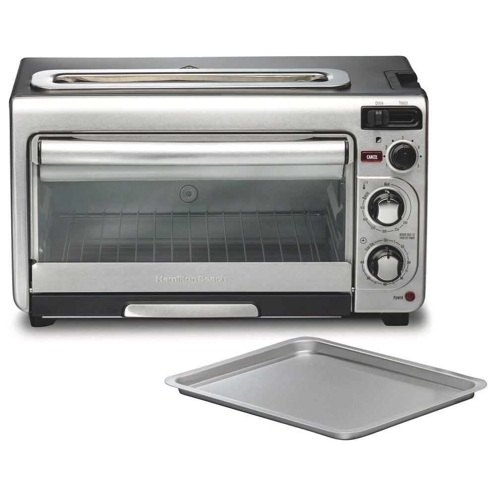 Hamilton Beach 2-Slice 2-In-1 Oven and Toaster in Stainless Steel, , large