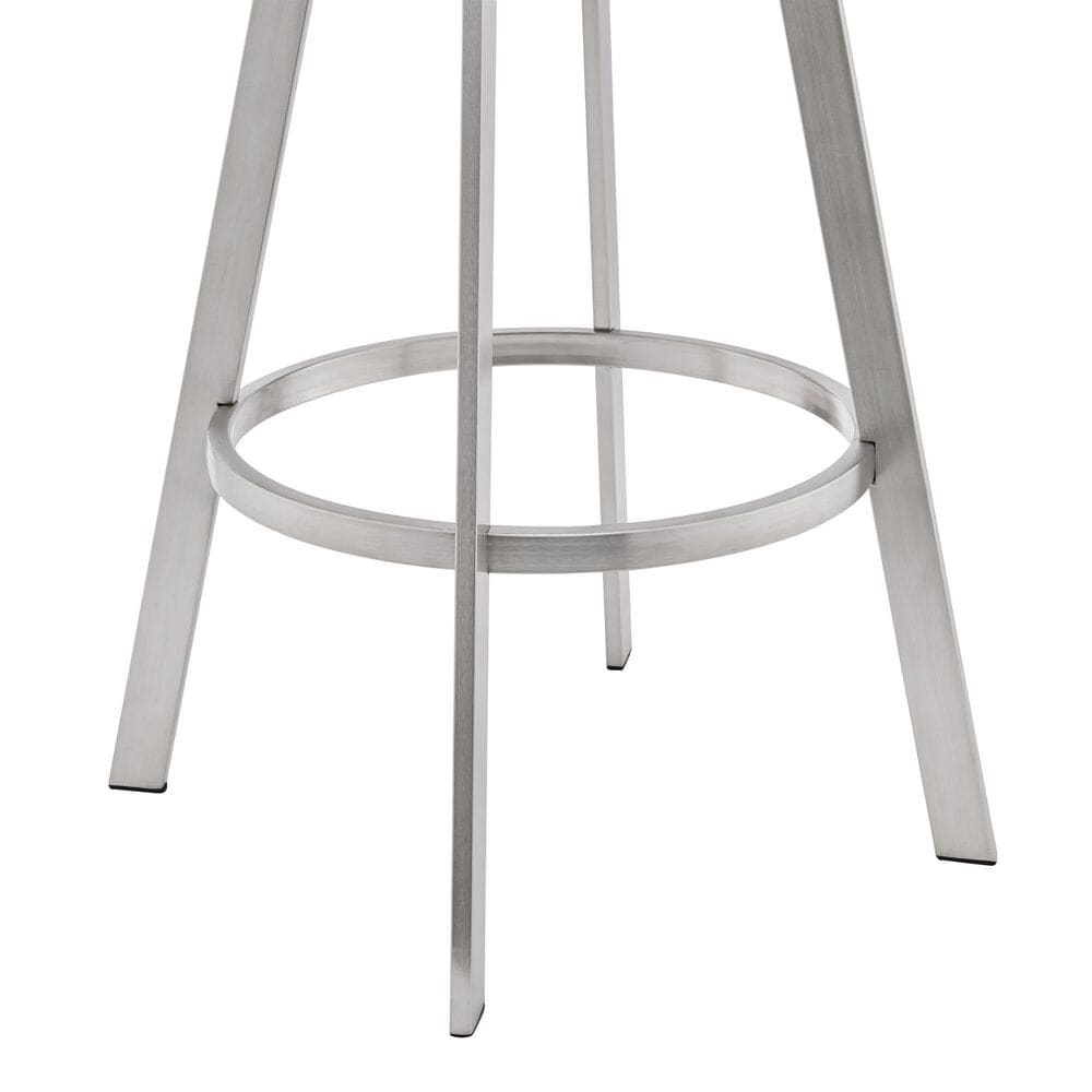 Blue River Chelsea 30&quot; Swivel Barstool with Black Cushion in Brushed Stainless Steel, , large