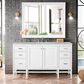 James Martin Vanities Addison 30" Single Bathroom Vanity in Glossy White with 3 cm Victorian Silver Quartz Top and Rectangular Sink, , large