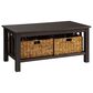 Walker Edison Mission Storage Coffee Table with Baskets in Espresso, , large