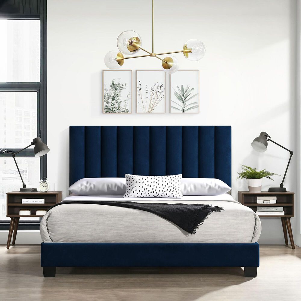 Mayberry Hill Coyote 3 Piece Queen Bedroom Set in Carrol Navy, , large