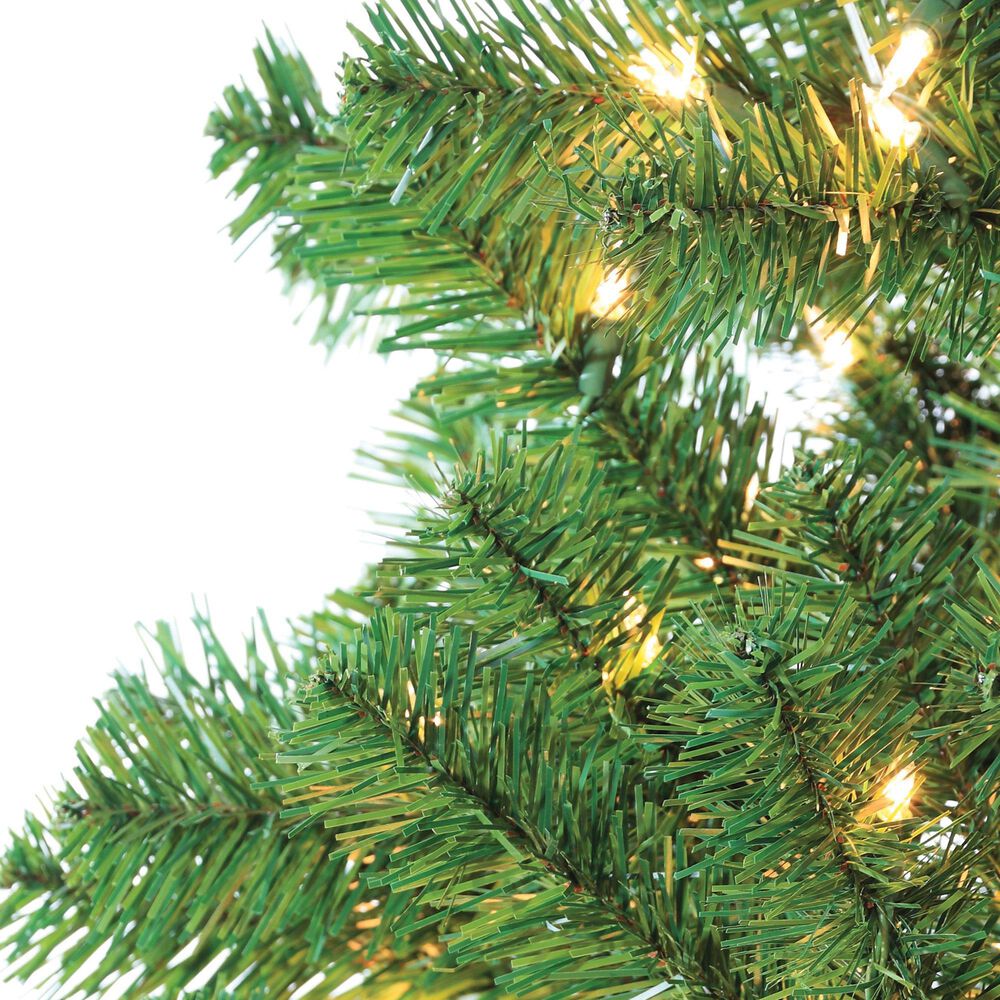 The Gerson Company 7' Pre-Lit Artificial Montana Pine with White Lights in Green, , large