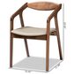 Baxton Studio Harland Arm Chair with Grey Cushion in Walnut Brown (Set of 2), , large
