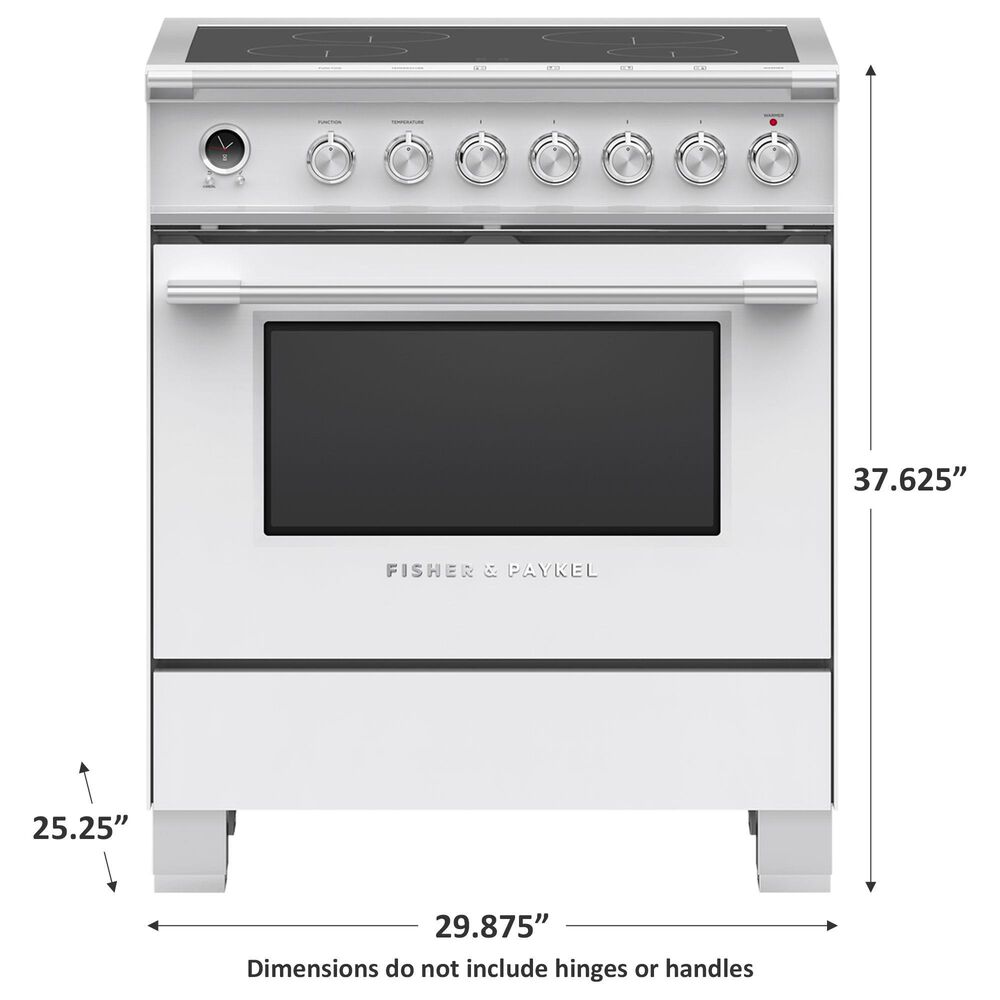 Fisher &amp; Paykel 30&quot; Classic Induction Range with 4 Burners in White, , large