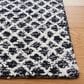 Safavieh Micro-Loop 5" Square Black and Ivory Area Rug, , large