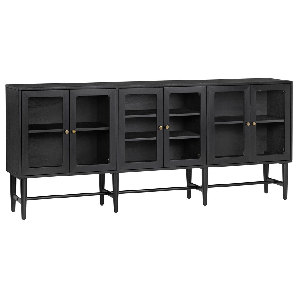 Slatehouse Linsey 6-Door Sideboard in Black and Clear, , large