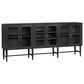 Slatehouse Linsey 6-Door Sideboard in Black and Clear, , large