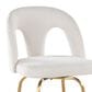 LumiSource Ava Swivel Counter Stool with Snow White Fabric Upholstery in Gold (Set of 2), , large