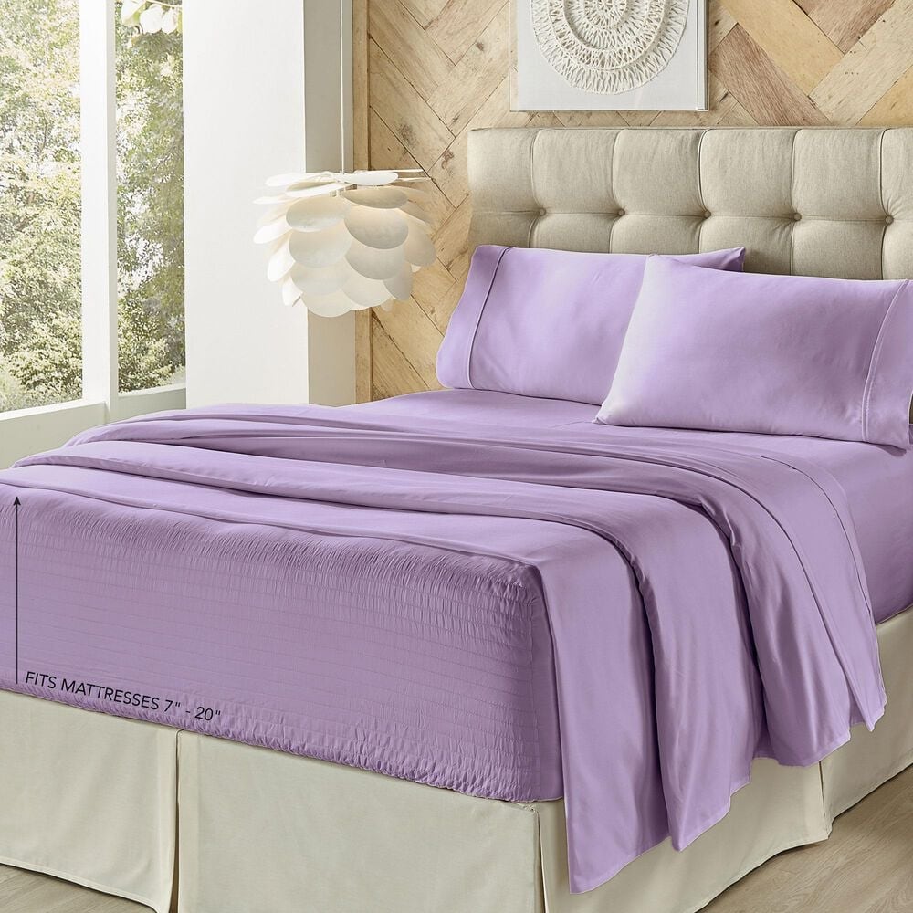 J. Queen New York Royal Fit 4-Piece Full Sheet Set in Lilac, , large