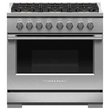 Fisher & Paykel 36" Freestanding Liquid Propan Gas Range with 6 Burners in Stainless Steel, , large