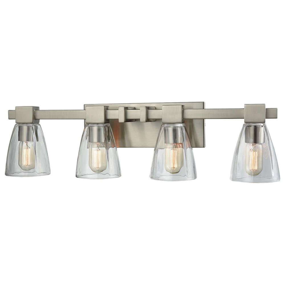 Stein World Ensley 4-Light Vanity In Satin Nickel With Clear Glass, , large
