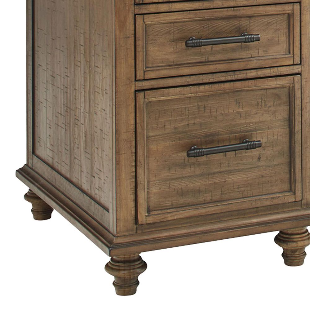 Riva Ridge Hensley 2-Piece Executive Desk and Door Bookcase Set in Honey, , large