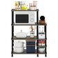 HOMLUX Turn-N-Tube 3-Tier Rolling Kitchen Shelf Cart in French Oak Grey and Black, , large
