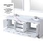 Lexora Home Dukes 80" Double Bathroom Vanity in White with 2 cm White Carrara Marble Top and Rectangular Sinks, , large