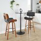 LumiSource Lombardi 30" Swivel Barstool with Black Faux Leather Upholstery in Walnut and Black (Set of 2), , large
