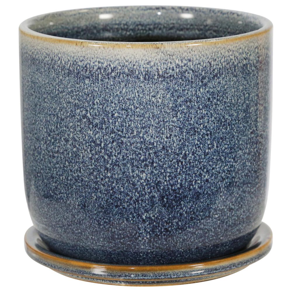 Sagebrook Home 6" Planter with Saucer in Aqua, , large