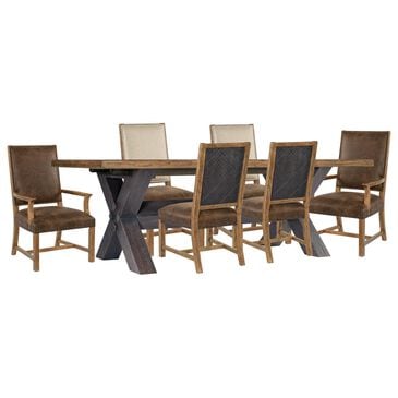 Hooker Furniture Big Sky 7-Piece Rectangular Dining Set in Charred Timber and Vintage Natural, , large