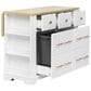 HOMLUX 51" Kitchen Island with Pull Out Trash Can Storage in White, , large