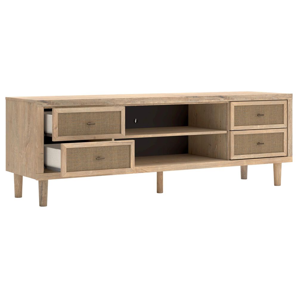 Ashley Cielden 72" XL TV Stand in Oak and Beige, , large