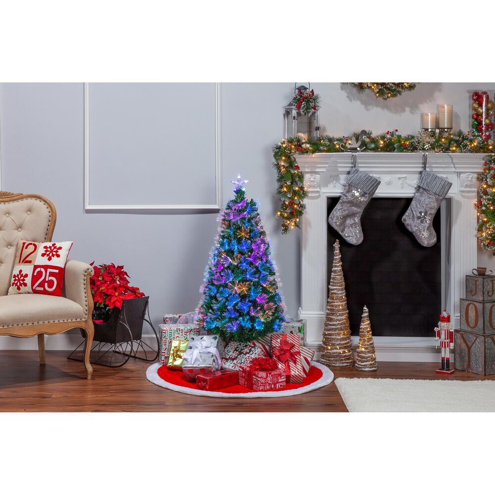 The Gerson Company 4&#39; High Color-Changing Christmas Tree in Multicolor, , large